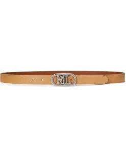 Lauren Ralph Lauren Oval-logo Reversible Leather Skinny Belt | Belts