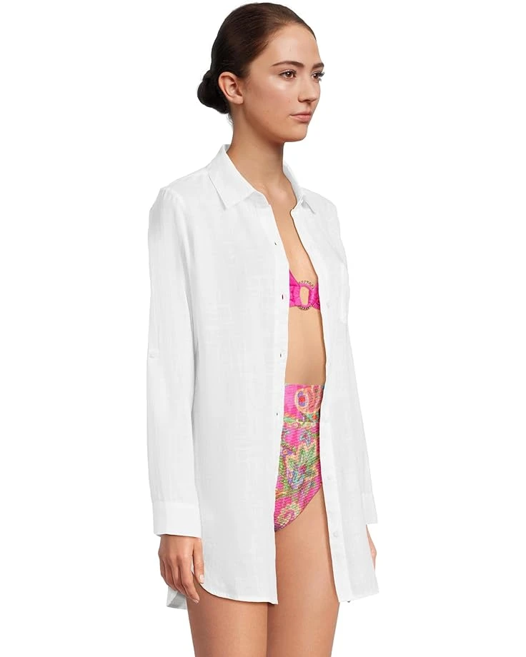 Tommy Bahama Shoreline Cotton Boyfriend Shirt | Swimwear 4 Tommy Bahama Shoreline Cotton Boyfriend Shirt | Swimwear - Image 2