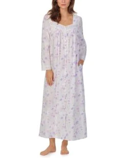 Eileen West Cotton Woven Ballet Button Front Robe | Sleepwear
