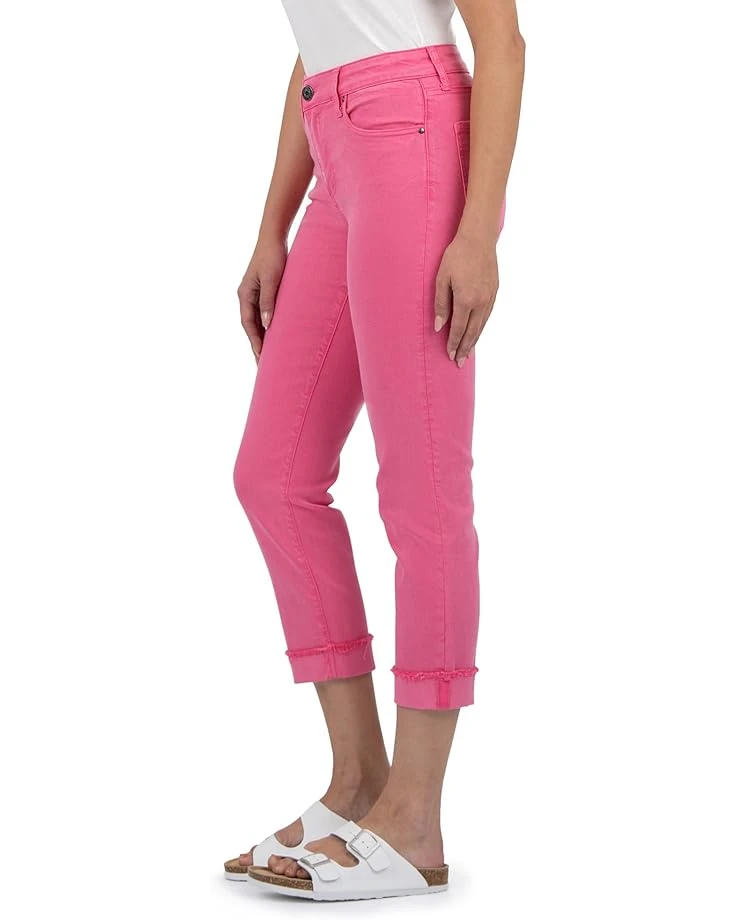 KUT from the Kloth Petite Amy Crop Straight Leg Roll-Up Fray in Sugar Coral | Jeans 4 KUT from the Kloth Petite Amy Crop Straight Leg Roll-Up Fray in Sugar Coral | Jeans - Image 2