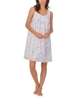 Eileen West Cotton Woven Sleeveless Chemise | Sleepwear
