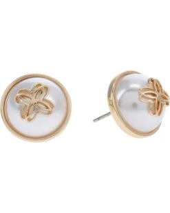 Lilly Pulitzer LP Logo Pearl Stud Earrings