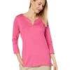L.L.Bean Pima Tops Split-Neck Tunic 3/4 Sleeve | Shirts & Tops