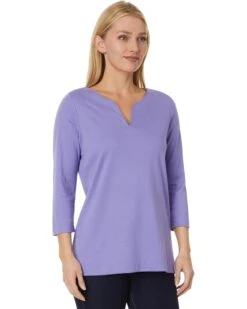 L.L.Bean Pima Tops Split-Neck Tunic 3/4 Sleeve | Shirts & Tops -Daily Wear Shop 61QVDgsNLRL. AC SR736920