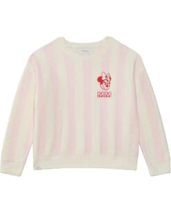Barefoot Dreams Kids Cozychic Lite® Youth Disney Minnie Stripe Pullover(Little Kid/Big Kid) | Sweaters