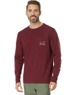Vineyard Vines Long Sleeve Burgee Vintage Whale Pocket Tee | Shirts & Tops