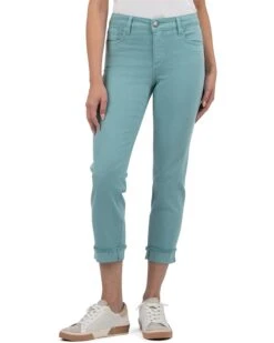 KUT from the Kloth AMY CROP STRAIGHT LEG- ROLL UP FREY | Jeans