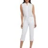 NYDJ Marilyn Straight Crop with Side Plackets Jeans in Optic White