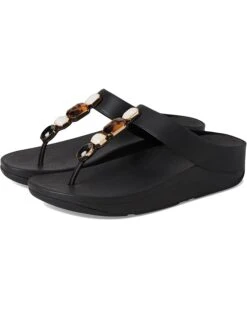 FitFlop Fino Multi-Stone Leather Toe-Post Sandals