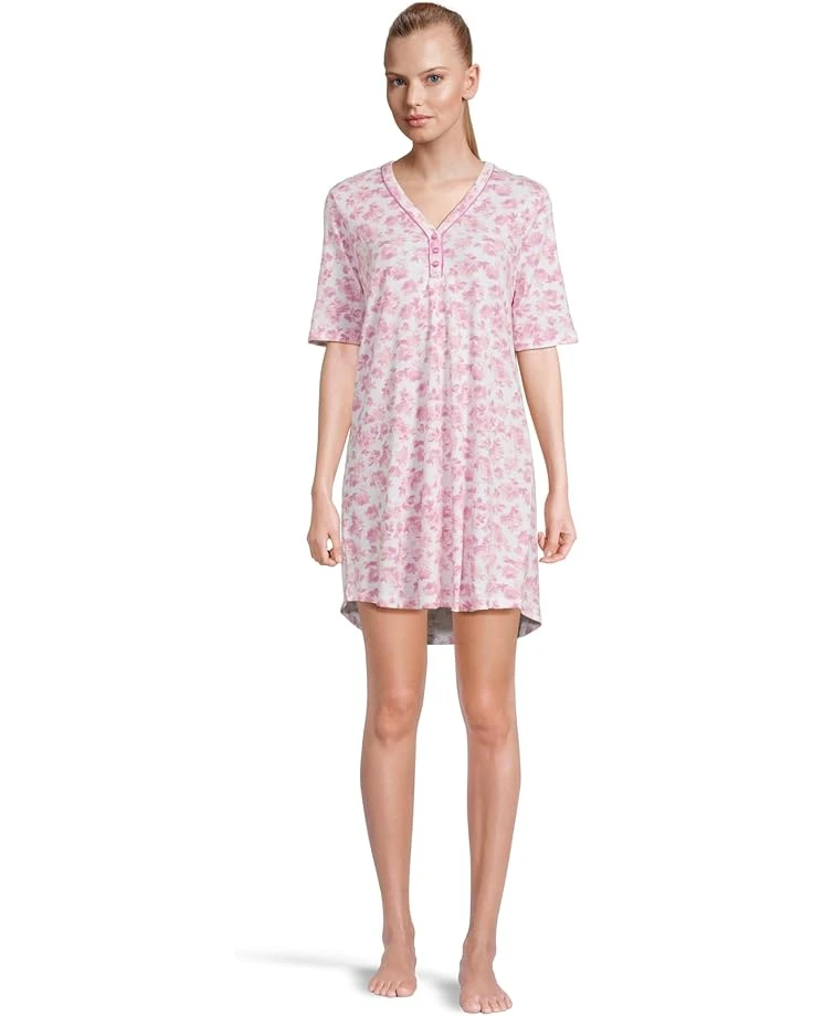 Karen Neuburger Elbow Sleeve Henley Sleepshirt | Sleepwear 3 Karen Neuburger Elbow Sleeve Henley Sleepshirt | Sleepwear