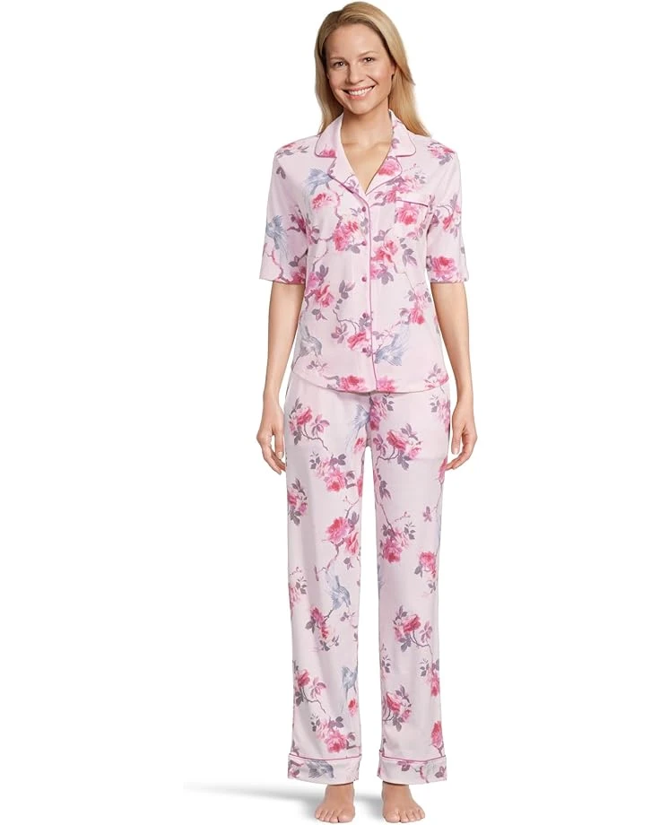 Karen Neuburger Elbow Sleeve Notch Collar Girlfriend PJ Set | Sleepwear 3 Karen Neuburger Elbow Sleeve Notch Collar Girlfriend PJ Set | Sleepwear