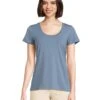 L.L.Bean Soft Stretch Supima Scoop Neck Short-Sleeve Tee | Shirts & Tops -Daily Wear Shop 71 MN4Z79BL. AC SR736920