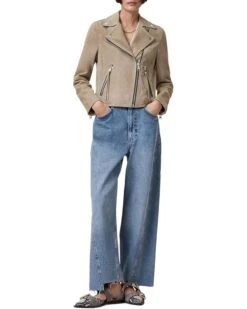 AllSaints Suede Dalby Biker | Coats & Outerwear -Daily Wear Shop 711n6UiiKL. AC SR736920