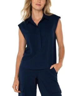Liverpool Los Angeles Sleeveless Cropped Shirt With Elastic at Waist | Shirts & Tops 7 Liverpool Los Angeles Sleeveless Cropped Shirt With Elastic at Waist | Shirts & Tops -Daily Wear Shop 712K1e25EL. AC SR736920