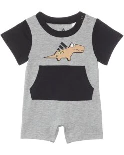 adidas Kids Color-block Graphics Romper (Infant) | Baby One Pieces