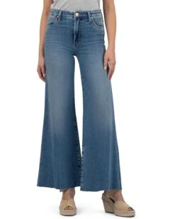 KUT from the Kloth RYAN HIGH RISE FAB AB SUPER WIDE LEG RAW HEM | Jeans