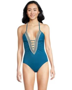 BECCA Harmonia Clare Plunge One Piece | Swimwear