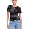 Madewell Lace Up Short Sleeve Stripe | Shirts & Tops -Daily Wear Shop 715npUbHM L. AC SR736920