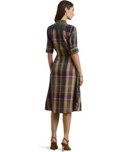 Lauren Ralph Lauren Plaid Tie Front Linen Shirtdress | Dresses -Daily Wear Shop 716KH4VSogL. AC SR736920