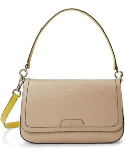 Kate Spade New York Hudson Colorblocked Pebbled Leather Flap Shoulder Bag | Handbags