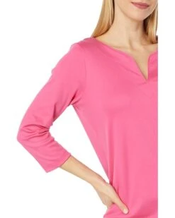L.L.Bean Pima Tops Split-Neck Tunic 3/4 Sleeve | Shirts & Tops -Daily Wear Shop 719mHI3PvDL. AC SR736920