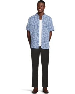 Johnston & Murphy Short Sleeve Rose Print Linen Shirt | Shirts & Tops -Daily Wear Shop 71A raLuElL. AC SR736920