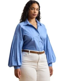 Lauren Ralph Lauren Plus Size Jaithey Long Sleeve Button Front Shirt | Shirts & Tops