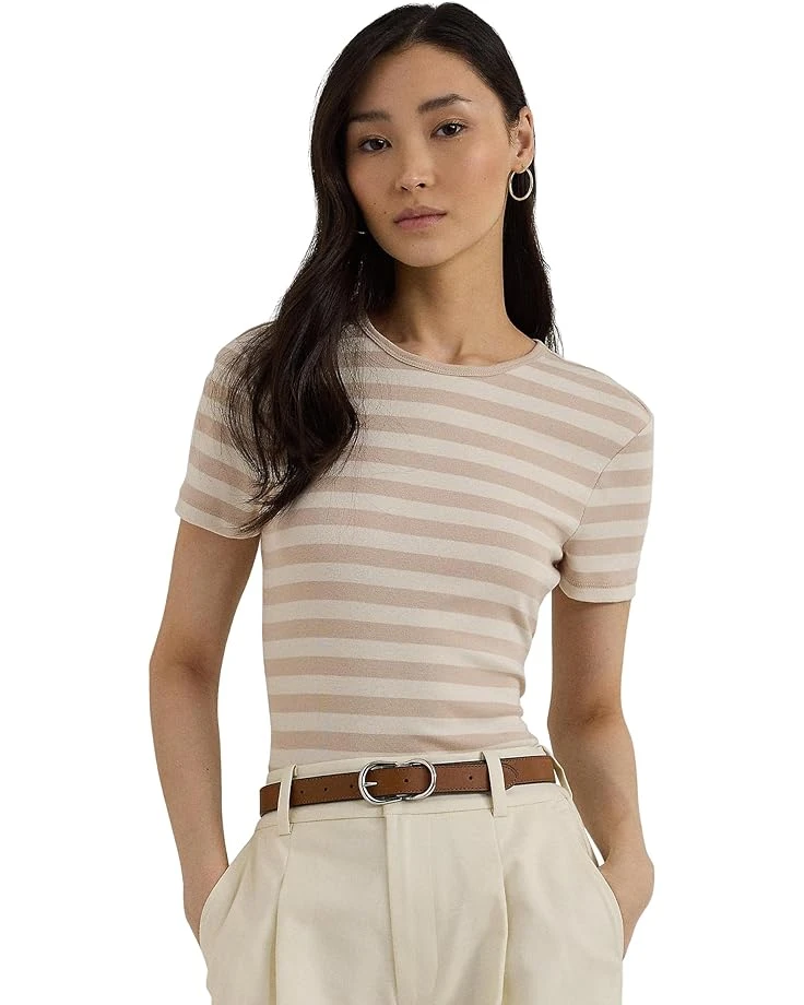 Lauren Ralph Lauren Striped Stretch Cotton Crewneck Tee | Shirts & Tops 3 Lauren Ralph Lauren Striped Stretch Cotton Crewneck Tee | Shirts & Tops