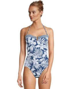 Tommy Bahama Island Cays Blooms Bandeau One-Piece | Swimwear