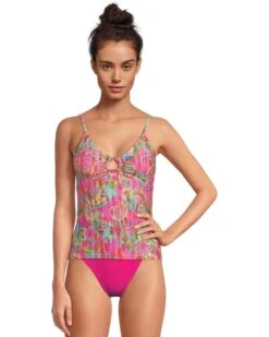 BECCA Polynesia Tatum Textured Multi Way Tankini Top | Swimwear