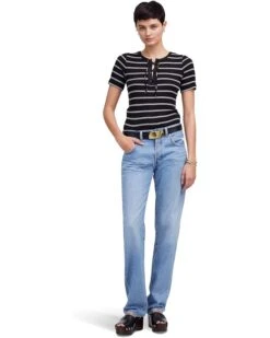 Madewell Lace Up Short Sleeve Stripe | Shirts & Tops -Daily Wear Shop 71Cfnb81dGL. AC SR736920