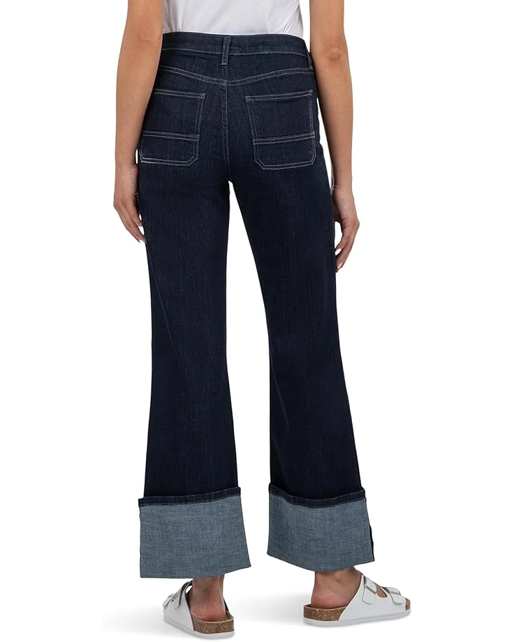 KUT from the Kloth Petite Charlotte High-Rise Fab Ab Wide Leg Roll-Up in Distinguished | Jeans 4 KUT from the Kloth Petite Charlotte High-Rise Fab Ab Wide Leg Roll-Up in Distinguished | Jeans - Image 2