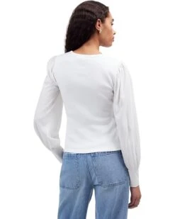 Madewell Puff Sleeve Woven Mixy Long Sleeve | Shirts & Tops -Daily Wear Shop 71HU3UevbuL. AC SR736920