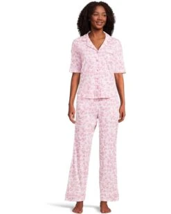 Karen Neuburger Petite Sunshine Meadows Elbow Slv Notch Collar Girlfriend Pajama Set | Sleepwear