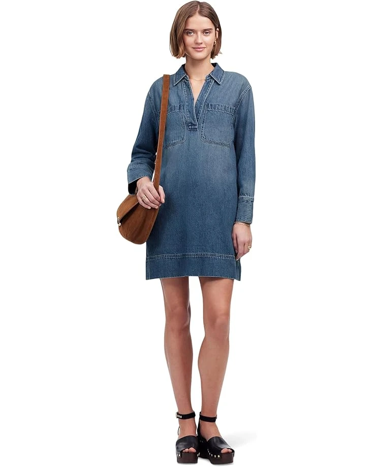 Madewell Long Sleeve Popover Mini Dress in Croswell | Dresses 6 Madewell Long Sleeve Popover Mini Dress in Croswell | Dresses - Image 4