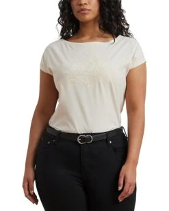 Lauren Ralph Lauren Plus Size Grieta Short Sleeve T-Shirt | Shirts & Tops -Daily Wear Shop 71MBV2uqZjL. AC SR736920