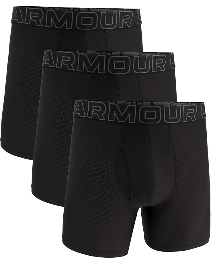 Under Armour 3-Pack Performance Tech Mesh Solid 6" Boxer Briefs | Underwear 3 Under Armour 3-Pack Performance Tech Mesh Solid 6" Boxer Briefs | Underwear
