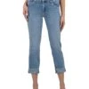KUT from the Kloth Petite Amy Crop Straight Leg Roll-Up Fray in Gained | Jeans -Daily Wear Shop 71OmCHUNaOL. AC SR736920