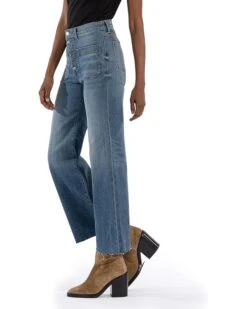 KUT from the Kloth Petite Meg High-Rise Wide Leg Exposed Button Raw Hem Patch Pockets in Prevent | Jeans 7 KUT from the Kloth Petite Meg High-Rise Wide Leg Exposed Button Raw Hem Patch Pockets in Prevent | Jeans -Daily Wear Shop 71P7eWyylHL. AC SR736920