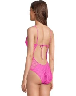 BECCA Castaway Fishnet Texture Plunge One Piece | Swimwear 10 BECCA Castaway Fishnet Texture Plunge One Piece | Swimwear -Daily Wear Shop 71PF8AlLPPL. AC SR736920