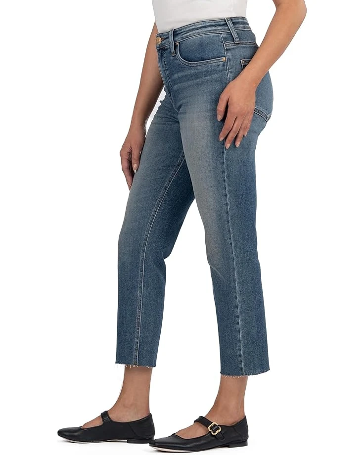 KUT from the Kloth Petite Rachael High-Rise Fab AB Mom Raw Hem in Braveness | Jeans 4 KUT from the Kloth Petite Rachael High-Rise Fab AB Mom Raw Hem in Braveness | Jeans - Image 2