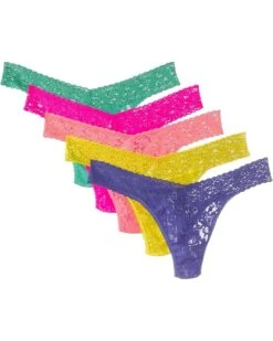 Hanky Panky Signature Lace Plus Size Original Rise Thong 5-Pack | Underwear & Intimates