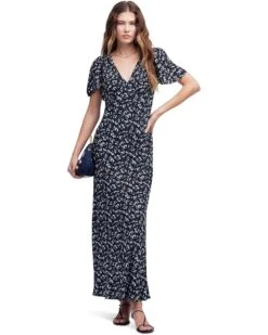 Madewell Printed Crepe Vneck Midi | Dresses