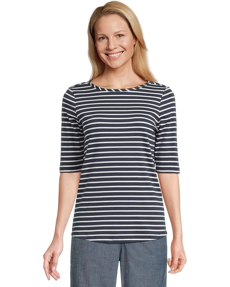 L.L.Bean Pima Cotton Tee Boatneck Elbow Sleeve Stripe | Shirts & Tops 9 L.L.Bean Pima Cotton Tee Boatneck Elbow Sleeve Stripe | Shirts & Tops - Image 7