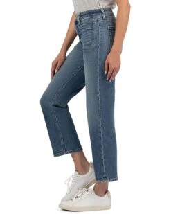 KUT from the Kloth Petite Elizabeth High-Rise Straight Leg Front Inset Pockets in Clarity | Jeans -Daily Wear Shop 71WJar4KFNL. AC SR736920