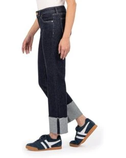 KUT from the Kloth FAY HIGH RISE FAB AB STRAIGHT LEG-ROLL UP RAW HEM | Jeans -Daily Wear Shop 71WUaj1V3L. AC SR736920