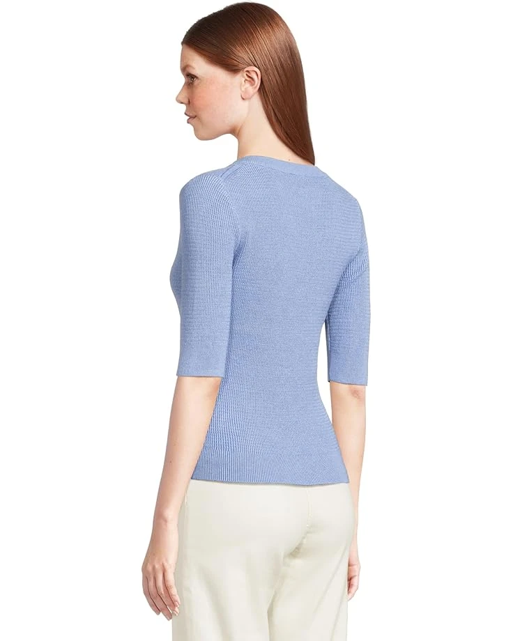Lilla P Elbow Sleeve Split Neck Sweater | Sweaters 5 Lilla P Elbow Sleeve Split Neck Sweater | Sweaters - Image 3
