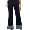 KUT from the Kloth Petite Charlotte High-Rise Fab Ab Wide Leg Roll-Up in Distinguished | Jeans 1 KUT from the Kloth Petite Charlotte High-Rise Fab Ab Wide Leg Roll-Up in Distinguished | Jeans -Daily Wear Shop 71X9PgASjsL. AC SR736920