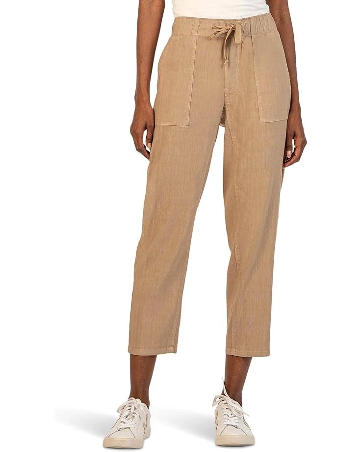 KUT from the Kloth Petite Rosalie - Drawstring Pants with Porkchop Pockets in Khaki | Jeans 3 KUT from the Kloth Petite Rosalie - Drawstring Pants with Porkchop Pockets in Khaki | Jeans