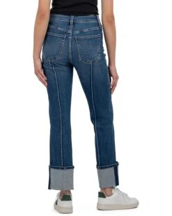 KUT from the Kloth Fay High Rise Fab Ab Straight Leg-roll Up Pintuck | Jeans -Daily Wear Shop 71YQxuWKIL. AC SR736920